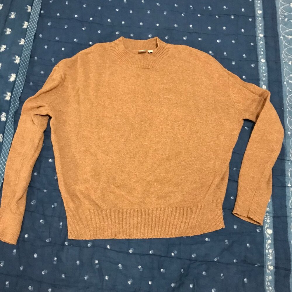 Women's Solid Sweater Merino Wool Mock Neck Warm Pullover